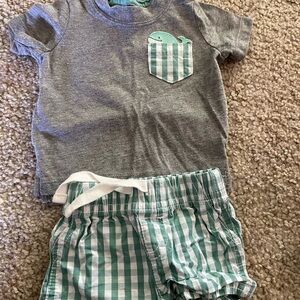 Carter's Gray and Teal Baby Outfit